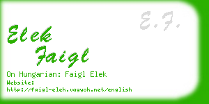 elek faigl business card